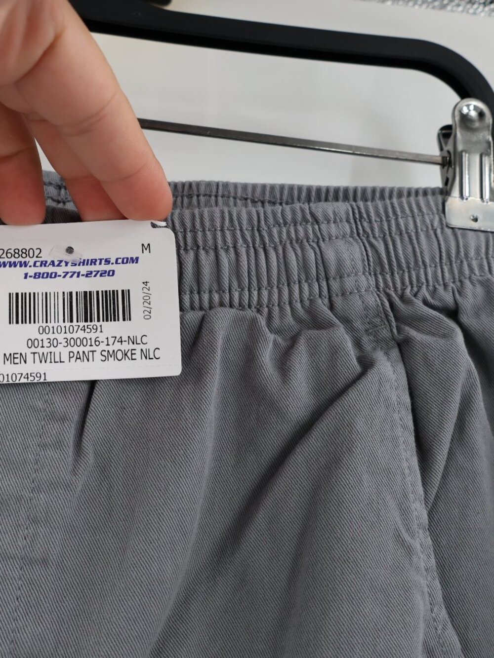NWT Crazy Shirts Hawaii Twill Pants Mens medium L33 gray Dyed Tropical casual - Picture 3 of 13